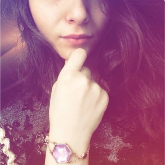 Multicolored Crystal Antique Gold Chain Bracelet - Picture 6 of 6